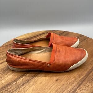 FRYE Melanie Shoes Womens Size 7 M Brown Leather Slip On Loafer Comfort Casual